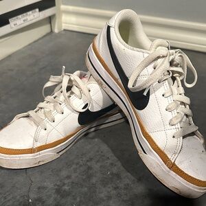 Nike White and Gold Women's Sneakers